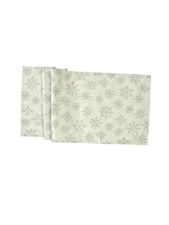 SANDER | Weihnachts Mitteldecke 85x85cm CRISTALLO LUCE Ecru/Silver | 